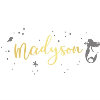 Ohongs Design Studio Mermaid Name Custom Wall Decal/Personalized Name/Mermaid Friend/Girls Room Decor/sea Life/Removable Sticker/Princess/Party/Gift