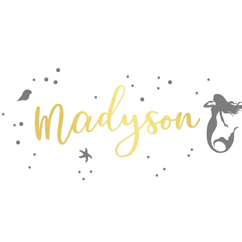 Ohongs Design Studio Mermaid Name Custom Wall Decal/Personalized Name/Mermaid Friend/Girls Room Decor/sea Life/Removable Sticker/Princess/Party/Gift