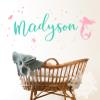 Ohongs Design Studio Mermaid Name Custom Wall Decal/Personalized Name/Mermaid Friend/Girls Room Decor/sea Life/Removable Sticker/Princess/Party/Gift view 3