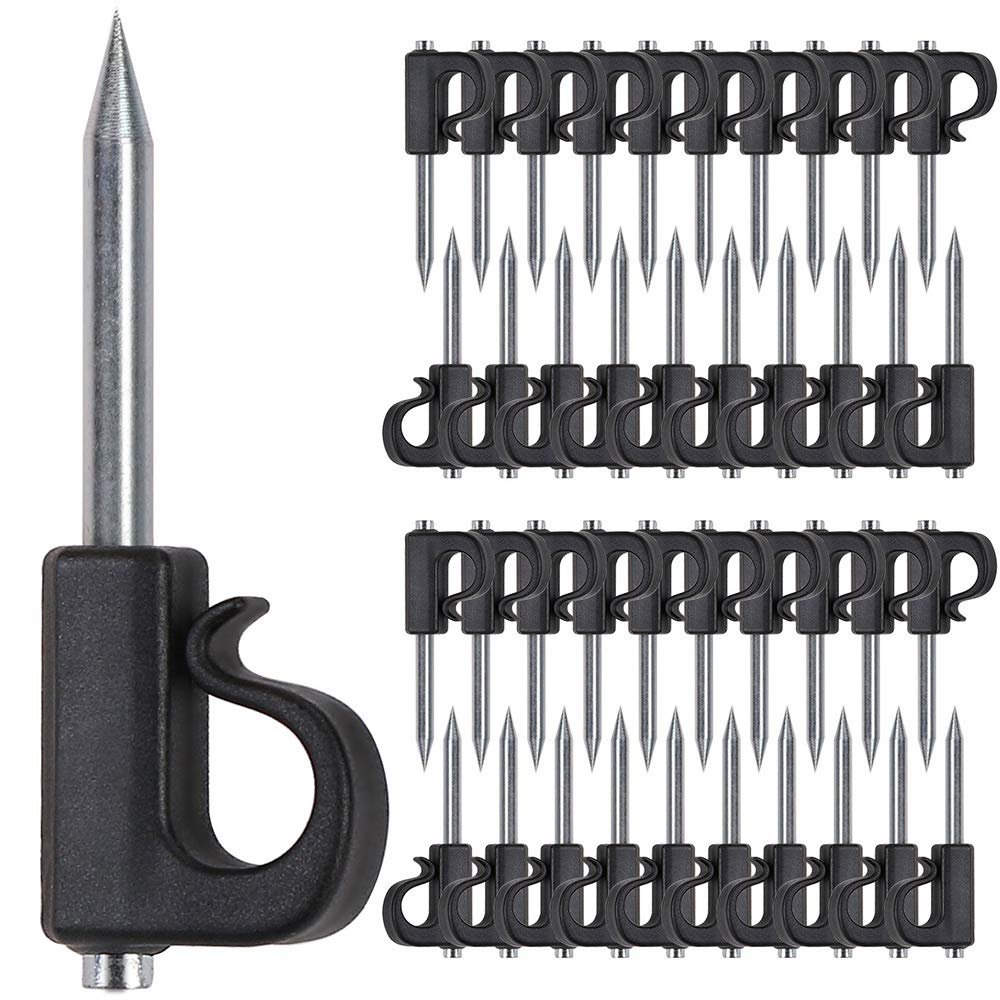 SELEWARE 40 Pieces Q-Hanger, Home Christmas Lights Hanger Hooks for Easy Release Outdoor Wire and Fairy Lights, Heavy Duty 40 LB Capacity