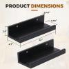Muzilife 12" Small Floating Wall Ledge Shelves with Lip - Set of 2 Wood Floating Shelves - Black Wall Mounted Picture Ledge for Office, Bathroom, Bedroom, Living Room, Kitchen view 3