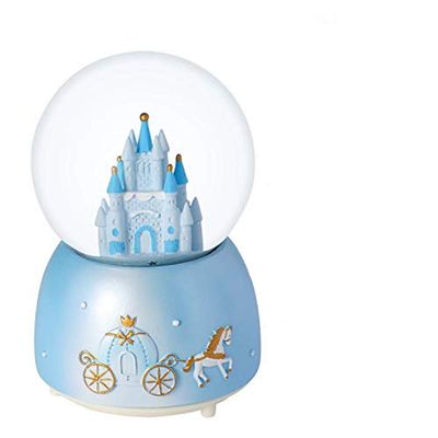Musical Castle Snow Globes Automatic Snowfall Christmas Music Box Color Changing 80mm Crystal Ball Multiple Tunes for Home Birthday Children New Year Decor