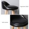 Bar Stools with Backs Solid Wooden Legs Comfortable Barstools Swivel Breakfast Kitchen Counter Chair/Seat Height 27.6" /4-Color Available view 4