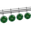 St. Patrick's Day Four Leaf Clover Shower Curtain Hooks Stainless Steel Decorative Shower Curtain Rings for Bathroom Rust Proof 12 Pack Crystal Glass view 1