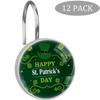 St. Patrick's Day Four Leaf Clover Shower Curtain Hooks Stainless Steel Decorative Shower Curtain Rings for Bathroom Rust Proof 12 Pack Crystal Glass view 2