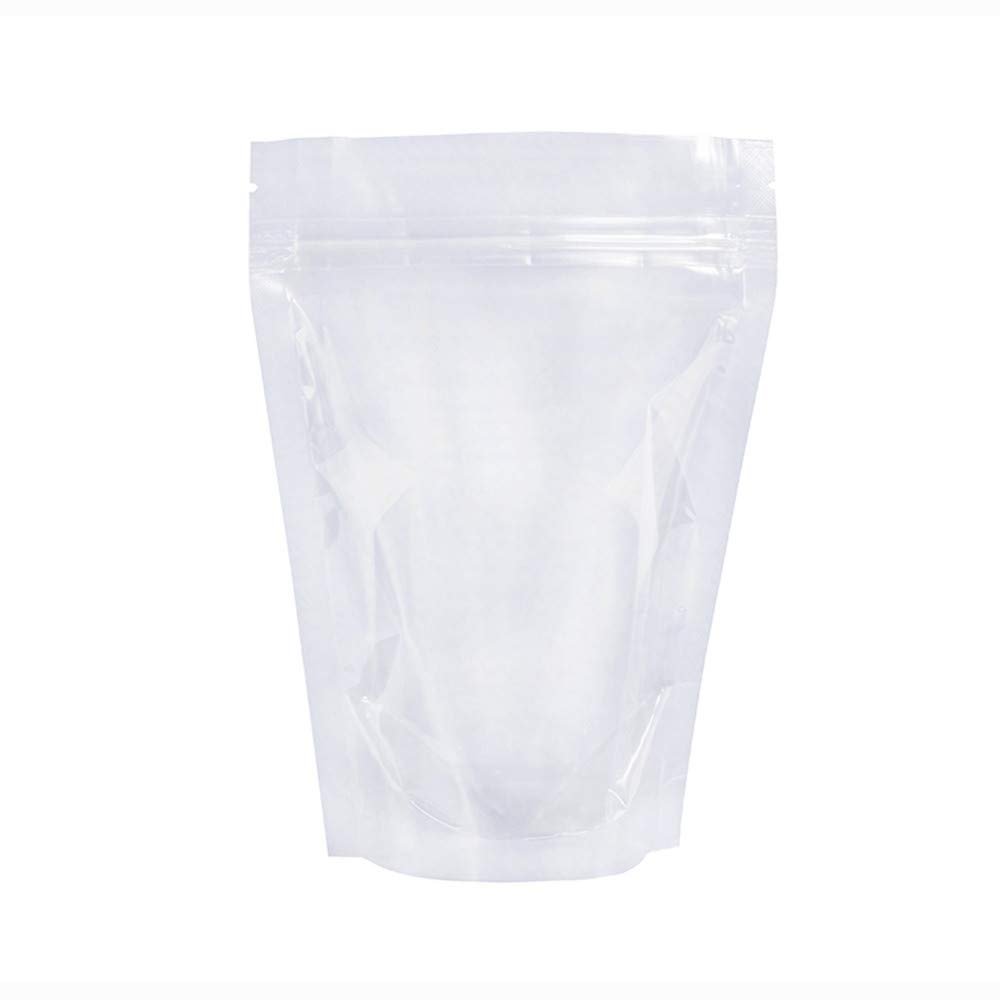 PABCK 100 Pack (Inside Size 3.15x2.87 inch) Clear Resealable Stand Up Bags Heat Seal Zipper Lock Reusable Storage Pouches for Zip Food Storage Lock Packaging with Tear Notches