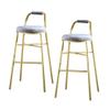 Home Bar Stool Set of 2 Bar Chair Leisure Bar Stools with Foot Rest Backrest On Metal Legs Soft Upholstered High Counter Dining Chair(Grey) view 1