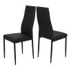 AOSGYA Modern Kitchen Dinning Room Chairs Set of 2, Ergonomically High Backrest Faux Leather Dining Chair w/Metal Frame Legs Upholstery Chairs (Black) view 1
