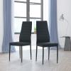 AOSGYA Modern Kitchen Dinning Room Chairs Set of 2, Ergonomically High Backrest Faux Leather Dining Chair w/Metal Frame Legs Upholstery Chairs (Black) view 2