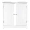 TITA-DONG Pedestal Sink Storage Cabinet,Bathroom Under Sink Storage Cabinet with Double-door/Adjustable shelf,White Wooden Freestanding Storage Cabinet - Bathroom Organizer Space Saver view 1