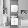 TITA-DONG Pedestal Sink Storage Cabinet,Bathroom Under Sink Storage Cabinet with Double-door/Adjustable shelf,White Wooden Freestanding Storage Cabinet - Bathroom Organizer Space Saver view 2