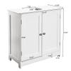 TITA-DONG Pedestal Sink Storage Cabinet,Bathroom Under Sink Storage Cabinet with Double-door/Adjustable shelf,White Wooden Freestanding Storage Cabinet - Bathroom Organizer Space Saver view 3