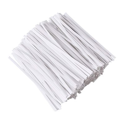 Tangyinrd 500 Pcs 5" White Paper Twist Ties Reusable Bread Ties, for Party Cello Candy Bread Coffee Bags Cake Pops