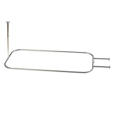 Zenna Home Rustproof Round Shower Curtain Rod for Clawfoot Tub with Easy Installation, Oval Hoop Shower Curtain Rod, Freestanding Tub Accessories, Fits Areas up to 70.5 by 28 Inches, Chrome