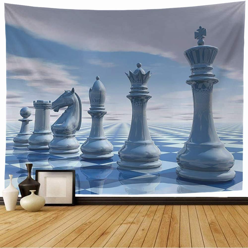 Staroapr Tapestry Wall Hanging Blue Nobody Leisure with Chess Sky Move Render Marketing Abstract Landscape Piece Power Textures Home Decorations for Bedroom Dorm Decor 80x60 Inch