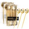 Novelty Modern Flatware, Cutlery, Disposable Plastic Teaspoons/Dessert Spoon Luxury Gold 64 Count view 1