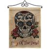 Ornament Collection Day of The Dead Garden Flag Set Wall Hanger Fall Dia De Los Muertos Fiesta Mexican Party Autumntime House Decoration Banner Small Yard Gift Double-Sided, Thick Burlap, Made in USA view 1