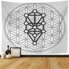 Tapestry Magical Kabbalah 12 Universal Sephiroth On Solids Zen Tree Life Flower Signs Symbols Spiral Symbol Tapestry Wall Hanging Blanket Wall Bedroom Decor 80x60 Inch view 1
