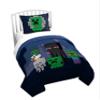 Jay Franco Minecraft Bad Night Twin Quilt & Sham Set - Super Soft Kids Bedding Features Creeper & Enderman - Fade Resistant Microfiber (Official Minecraft Product) view 1