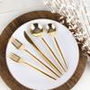 Novelty Modern Flatware, Cutlery, Disposable Plastic Teaspoons/Dessert Spoon Luxury Gold 32 Count view 3