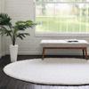 Rugs.com Everyday Shag Rug  White 5x8 Oval Shag Rug Perfect for Kitchens, Dining Rooms and More view 1