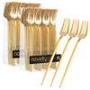 Novelty Modern Flatware, Cutlery, Disposable Plastic Dinner forks Luxury Gold 64 Count view 1