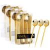 Novelty Modern Flatware, Cutlery,Disposable Plastic Soup Spoons Luxury Gold 64 Count view 1
