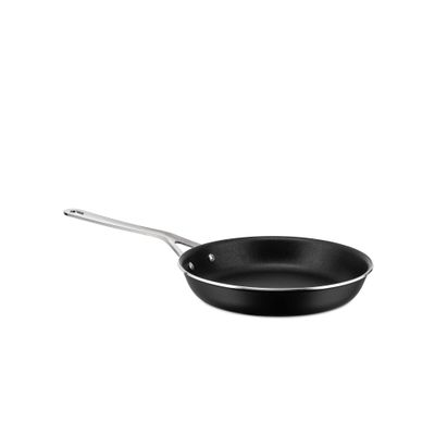 Alessi AJM110/24B Pots&Pans Frying pan in aluminium with non-stick interior, black, 24