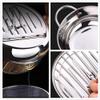 TIYOORTA Deep Frying Pan,Japanese Style Deep Frying Pot Thermometer Tempura Fryer Pan Temperature Control Fried Chicken Pot Cooking Tools Kitchen Utensil (24CM) view 2