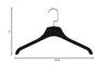 Black Rubber Coated Plastic Top Hanger with Rose Gold Flat Hardware in 16.5" Length X 7/16" Thick, Box of 50 view 3