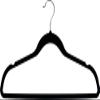 Black Rubber Coated Suit Hanger with Notches and Chrome Hardware in 17 3/4" Length X 1/8" Thick, Box of 50 view 1