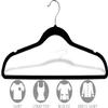 Black Rubber Coated Suit Hanger with Notches and Chrome Hardware in 17 3/4" Length X 1/8" Thick, Box of 50 view 2