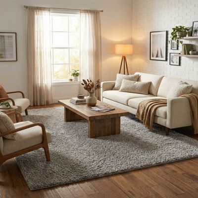 Rugs.com - Everyday Shag Rug 10' x 13' Light Gray Shag Rug Plush Comfort for Living Rooms, Bedrooms, and Playrooms