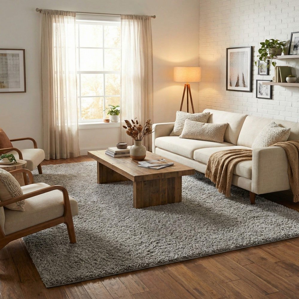 Rugs.com - Everyday Shag Rug 10' x 13' Light Gray Shag Rug Plush Comfort for Living Rooms, Bedrooms, and Playrooms