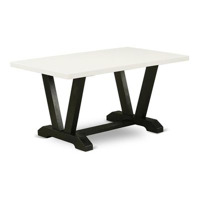 East West Furniture VT626 V-Style Kitchen Dining Table - a Rectangle Wooden Table Top with Stylish Legs, 36x60 Inch, Multi-Color