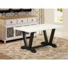 East West Furniture VT626 V-Style Kitchen Dining Table - a Rectangle Wooden Table Top with Stylish Legs, 36x60 Inch, Multi-Color view 2
