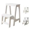 CGF-Stands 2 Step /3 Step Wooden Folding Step Ladders Foot Stools Wood Folding Step Stool Indoor Folding Stepladder Portable Shoe Bench/Flower Rack, 300LB Capacity view 1