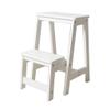CGF-Stands 2 Step /3 Step Wooden Folding Step Ladders Foot Stools Wood Folding Step Stool Indoor Folding Stepladder Portable Shoe Bench/Flower Rack, 300LB Capacity view 2