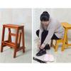 CGF-Stands 2 Step /3 Step Wooden Folding Step Ladders Foot Stools Wood Folding Step Stool Indoor Folding Stepladder Portable Shoe Bench/Flower Rack, 300LB Capacity view 4
