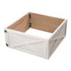 Glitzhome 26" L Washed White Wooden Tree Collar Tree Stand Cover Christmas Tree Skirt Collar view 2