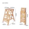 CGF-Stands 3 Step Folding Step Wooden Ladders Foot Stools Wood Folding Step Stool for Adults and Kids Indoor Folding Stepladder Portable Shoe Bench/Flower Rack view 2