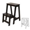 CGF-Stands 2 Step Ladder Wooden Shelf Lightweight Folding Foot Stools Wood Folding Step Stoolfor Home and Kitchen Space Saving Stepladder Portable Shoe Bench/Flower Rack view 1