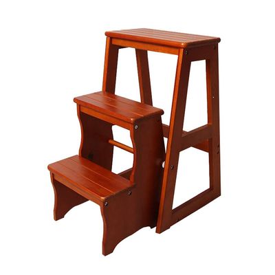 CGF-Stands Wooden 3 Step Foot Stools Ladder Folding Step Stool Stepladders Home and Kitchen Step Ladder Sturdy Ladders 300lbs Capacity Space Saving (3 Colors)