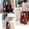 CGF-Stands Wooden 3 Step Foot Stools Ladder Folding Step Stool Stepladders Home and Kitchen Step Ladder Sturdy Ladders 300lbs Capacity Space Saving (3 Colors) view 3
