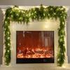 6FT PARTY JOY Seasonal Artificial Christmas Garland with LED String Lights Pine Needle Cypress Garland for Holiday Winter Indoor Outdoor Decor view 1