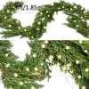 6FT PARTY JOY Seasonal Artificial Christmas Garland with LED String Lights Pine Needle Cypress Garland for Holiday Winter Indoor Outdoor Decor view 2