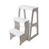 CGF-Stands Wooden 3 Step Foot Stools Ladder Folding Step Stool Stepladders Home and Kitchen Step Ladder Sturdy Ladders 300lbs Capacity Space Saving (3 Colors) view 1