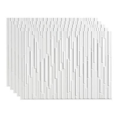 FASDE Skyline Decorative Vinyl Backsplash Panel in Matte White (5 Pack)