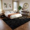 junovo Washable, Non-Slip Area Rug, Ultra Soft Area Rugs 6x9 Feet Fluffy Carpets for Bedroom Kids Girls Boys Baby Living Room Shaggy Floor Nursery Rug Home Bedroom Mats, Black view 3
