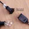 Lainin 10FT/3M Curtain Fairy String Light Male to Female Extension Cord US AC Power 2-Prong Power Extender Cable for Christmas Decoration Home Indoor String Lights (Max 432 watts) view 2